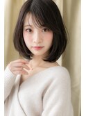 シースルーバングアッシュブラック大人ボブY北浦和20代30代40代