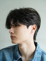センターパートニュアンスパーマワンカールパーマカルマ韓国原宿