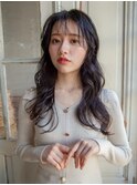 ロングシースルーバングレイヤーカットブリーチなし