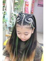 エクステ専門店ミキ 横浜店(MIKI)&nbsp;ハーフコーンロウ【ツインテール両サイドハート型】ダンスヘア