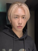 サンクマーケット 渋谷(cinq MARKET) メンズミルクティーベージュコンマヘアアッシュグレージュカラー