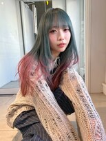 ウル(U’ru)&nbsp;くすみmint green × pink beige