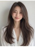 大人可愛い大人美人ふんわりカール小顔カットショコラアッシュ