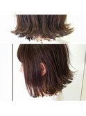 切りっぱなしボブ×バイオレットアッシュカラー