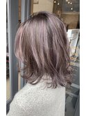 ラベージュ×コントラストハイライト×ナチュラル艶レイヤー