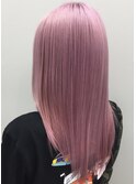 ハイトーンカラー　トリプルカラー（ブリーチ有）　くすみピンク