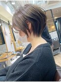 愛され大人ショートボブ・前髪長め・アッシュベージュ【BISA】
