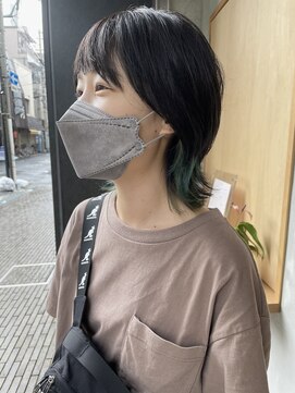 ミー(mii) 【mii】ウルフインナーカラーグリーン