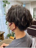 スパイラルパーマツーブロック