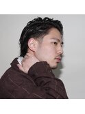 ツイストスパイラルパーマかき上げショートオールバックパーマ