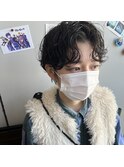 センターパートパーマ