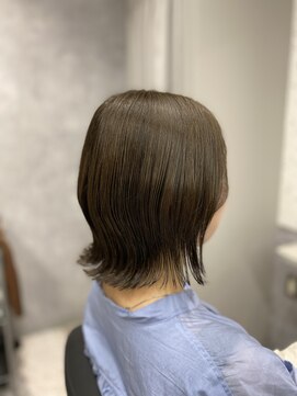 アデプト 北千住店(adept) ★小顔ココアベージュ黒髪クラゲヘアーオリーブグレー【北千住】