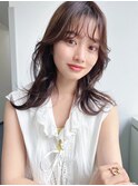 オリーブベージュショートミニボブグレージュブリーチレイヤー