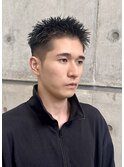 スパイキーショート　メンズショート　アップバング
