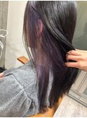 レイヤーカット艶髪トリートメントインナーカラーバイオレット