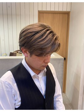 メンズバイココテラス 豊中(men's by cocoterace) ブリーチ/バレイヤージュ/デザインカラー/ミルクティー