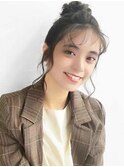 ルーズこなれお団子ヘアアレンジ