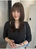 レイヤーカットシースルーマッシュハイライトアンブレラカラー