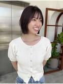 ぱつっとボブ　ラベンダーブラウン　モカブラウン☆