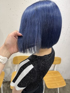 アジールヘア 北千住駅西口店(agir hair) ネイビーブルー　ネイビーカラー　北千住