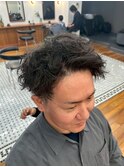 表参道駅MEN’S/ニュアンスパーマ/刈り上げセンターパート