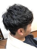 くせ毛風ツーブロックパーマ