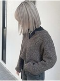 切りっぱなしボブ × ホワイトベージュ【 ayana 】