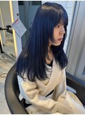 ロングウルフレイヤー/透明感ブルーブラック