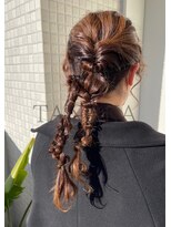 【ダブルポニーテール】編みおろし/結婚式/二次会/同窓会/銀座
