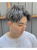無造作ソフトツイストアップバングメッシュカラー