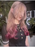 ピンクグラデーション　ハイトーンカラー　デザインカラー