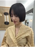 【sibell】ミニボブ/切りっぱなし/前髪なし/サイドバング/地毛風