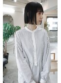 バッサリストレートパーマアゴラインボブ