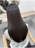 ロングおくれ毛顔周りレイヤー美髪韓国ヘア_momo0001