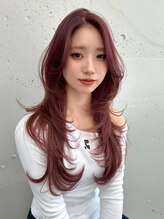 シーク 天神(SEEK)&nbsp;松尾菫菜/レイヤーカット/ピンクカラー/韓国ヘア