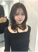 小顔効果◎韓国風オルチャンミディ×シースルーワイドバング