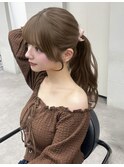 (LICCA内堀)韓国ヘア×センター分け×ブラウンカラー