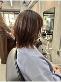 レイヤーボブ/ショコラブラウン/酸性ストレート/白髪染め/新宿