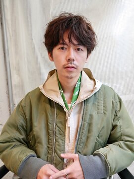 ノラ シブヤ(NORA) 無造作パーマメンズマッシュ大人ヘア