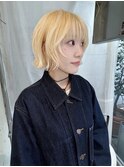 ★レイヤーボブ金髪ボブボブウルフボブレイヤーハッシュボブ