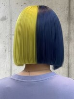 プネル(punel)&nbsp;ツートンカラー　イエローカラー×ブルー デザインカラー　原宿