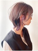 【morio原宿】インナーカラー　紫　パープル　ウルフヘア