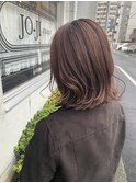 ココアベージュ/ニュアンスカラー/大人かわいい/ミディアムヘア