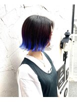 ヘアアンドメイク エジェリ(hair&make egerie) バイオレットブルー裾カラーグラデーション