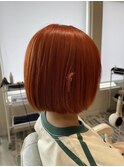 ショートボブオレンジカラー