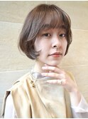 ボブ/ミニボブ/ぱつっとボブ/ワンカール/ベージュ/前髪/銀座