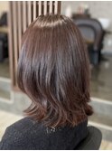 ミルクティーピンクベージュカラーくびれヘアグレージュカラー