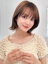 ラフィスヘアー クレイ 南草津店(La fith hair clay) 【La fith】外ハネボブ×ブリーチなし×ヘーゼルブラウン