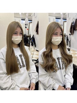 ハイエクステンション 京都駅前店(Hi-Extension) 20本 ベージュハイライト ★ mao_143