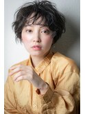 小顔補正カットオリーブブラウンフェザーショートv戸頭20代30代